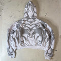 Gothic printed zipper hoodie