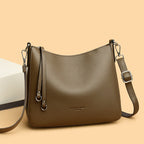 Fashionable Versatile Genuine Leather Women's Shoulder Crossbody Handheld Bag