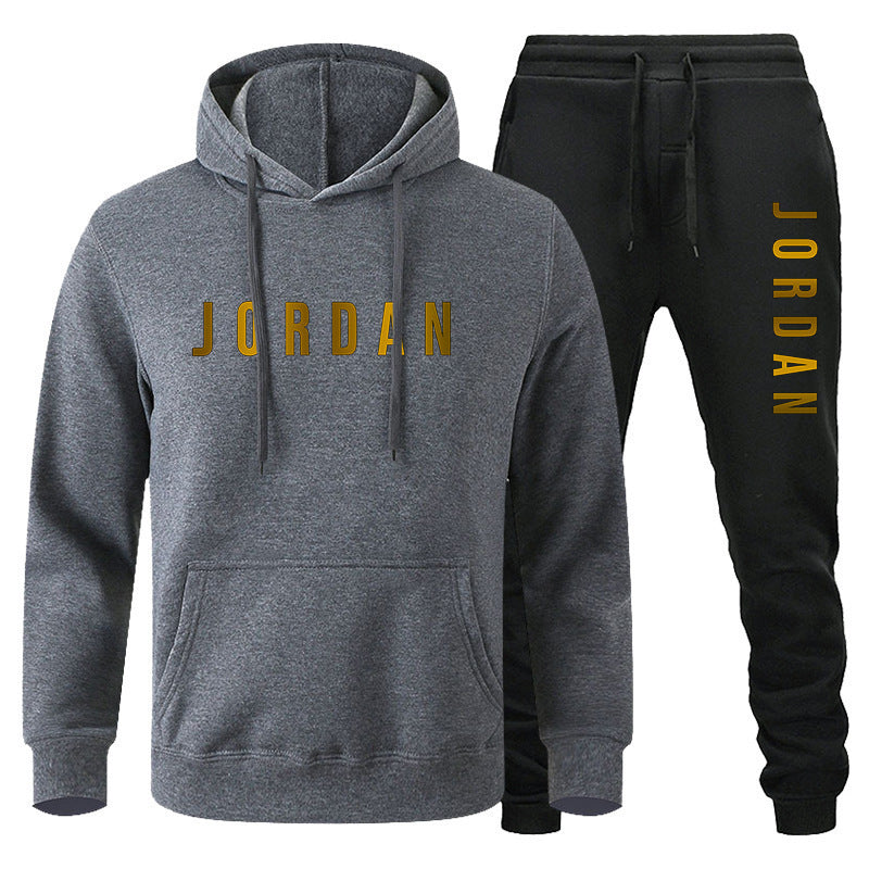 Sweatshirt set for autumn and winter men's casual sports hoodie set