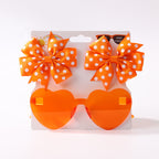 Kids' Accessories Printed Ribbed Ribbon Bow Hair Clip Sunglasses Set Headwear