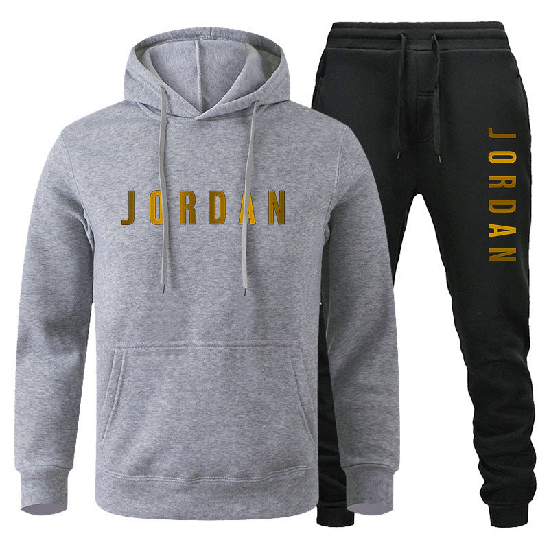 Sweatshirt set for autumn and winter men's casual sports hoodie set