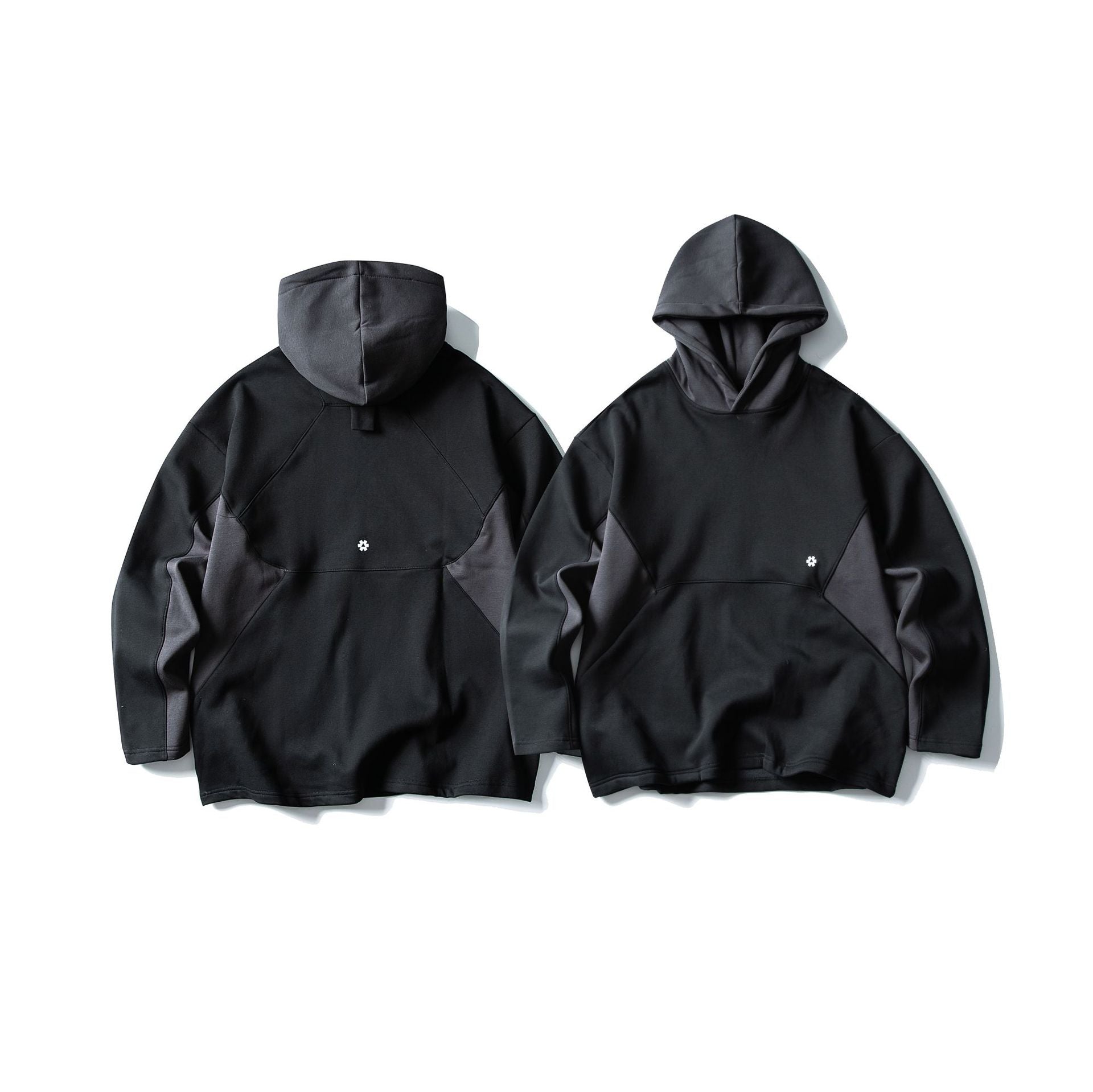 Hooded Color-Block Side Seam Pocket Printed Sweatshirt with Fleece Lining