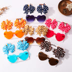 Kids' Accessories Printed Ribbed Ribbon Bow Hair Clip Sunglasses Set Headwear