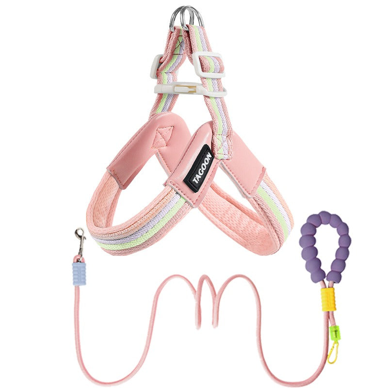 Dog leash chest strap vest style small and medium-sized dog