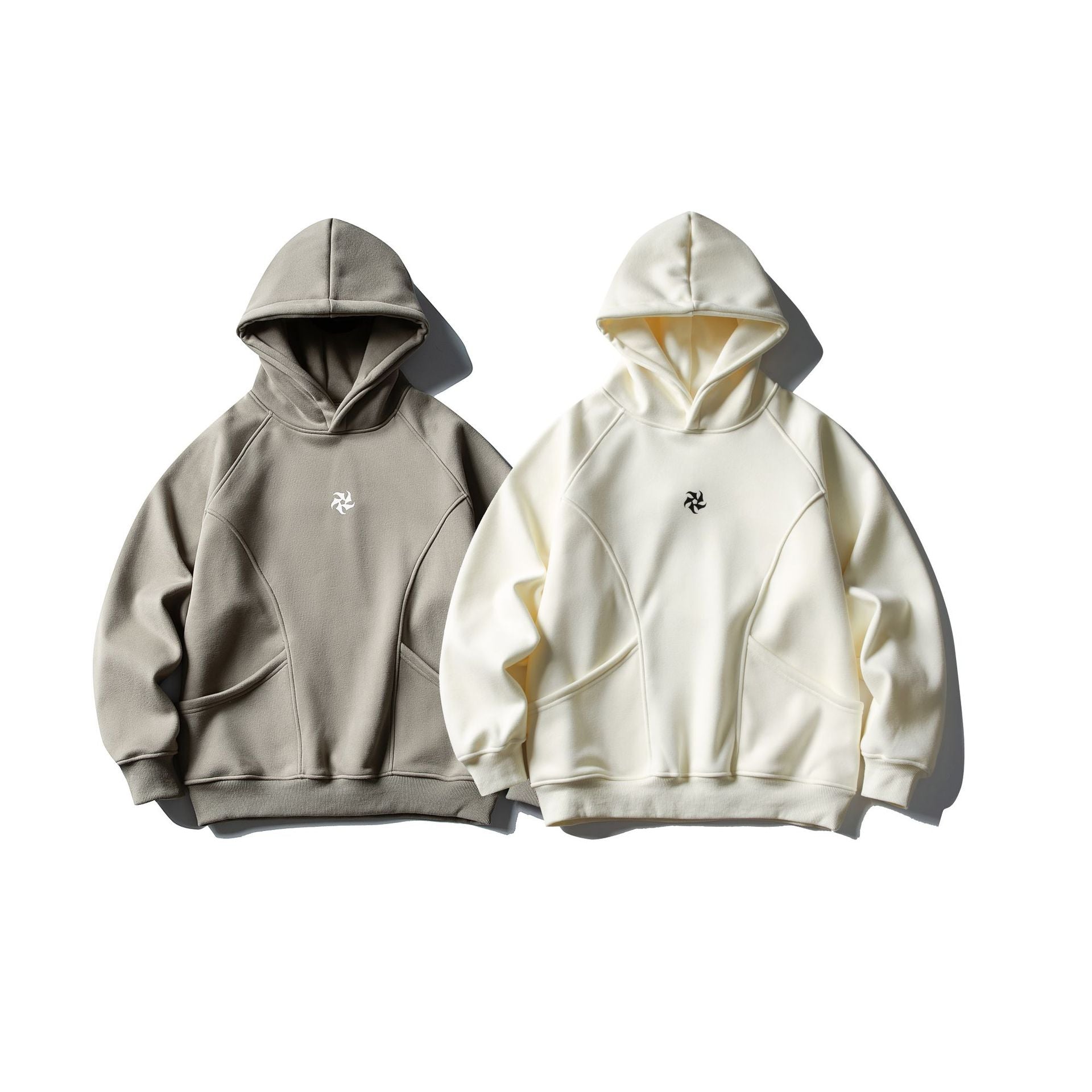 Printed Fleece Hoodie with  Cut and Large Pockets