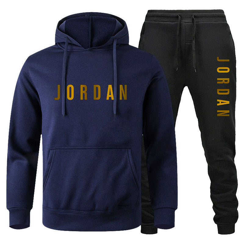 Sweatshirt set for autumn and winter men's casual sports hoodie set