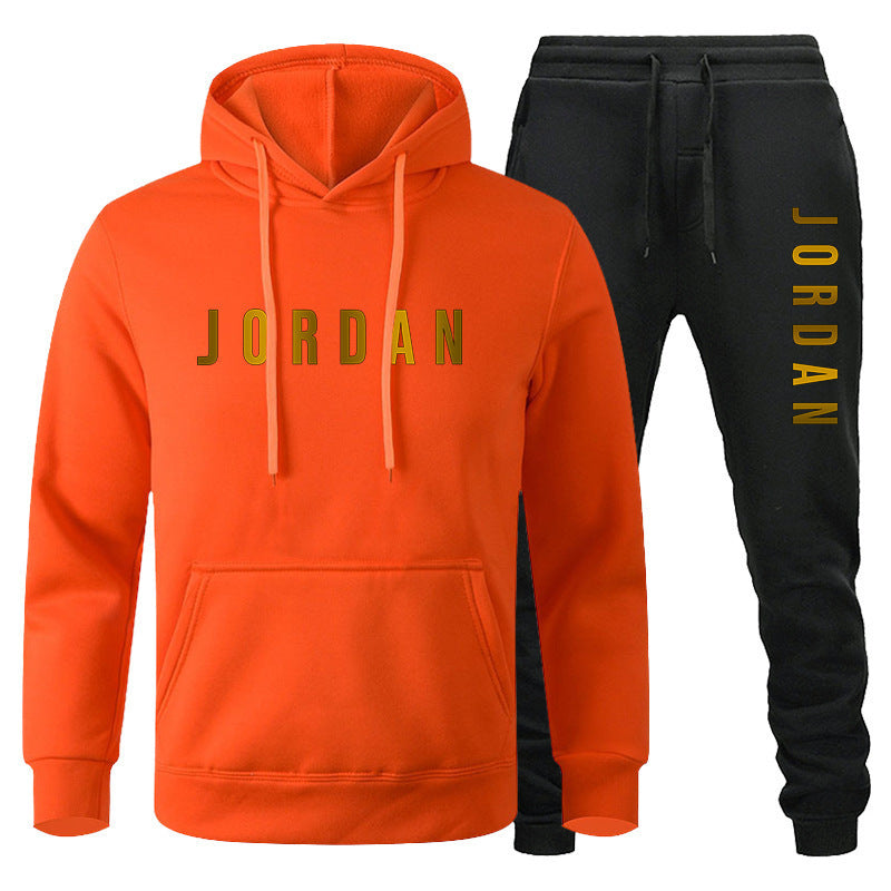Sweatshirt set for autumn and winter men's casual sports hoodie set