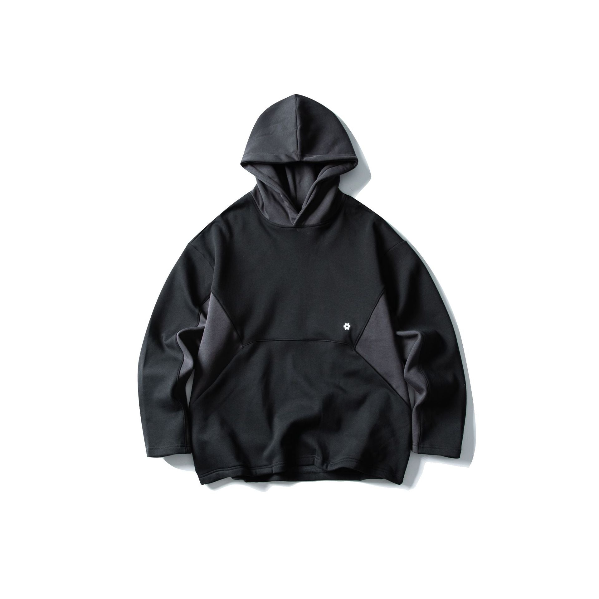 Hooded Color-Block Side Seam Pocket Printed Sweatshirt with Fleece Lining