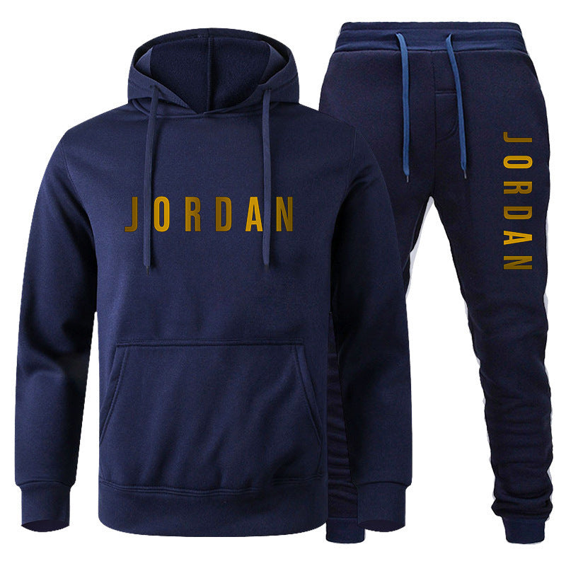 Sweatshirt set for autumn and winter men's casual sports hoodie set
