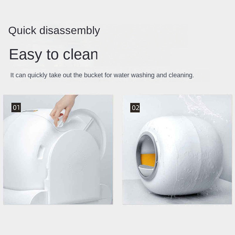 Factory Direct Smart Litter Box with Ionization Deodorization, Automatic Sensor Cleaning, Self-Flushing Cat Toilet