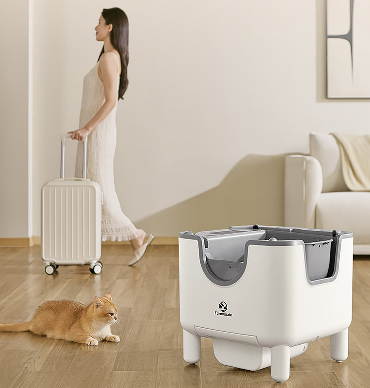 Smart Cat Litter Box Extra Large Fully Automatic Open-Style Self-Cleaning Cat Toilet for Cats