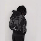 Gothic printed zipper hoodie