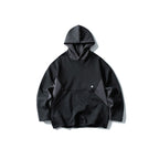 Hooded Color-Block Side Seam Pocket Printed Sweatshirt with Fleece Lining