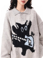 Polo collar sweater
