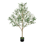 150cm Artificial Olive Tree With Black Pot, Tall Fake Tree With Natural Wood Trunk & Realistic Green Leaves And Fruits, Indoor Faux Plant For Home, Office, Living Room, Corner Decor