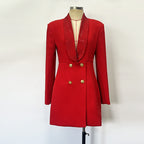 Socialite Style Deep V Green Fruit Collar Backless Heavy Embroidery Suit Coat